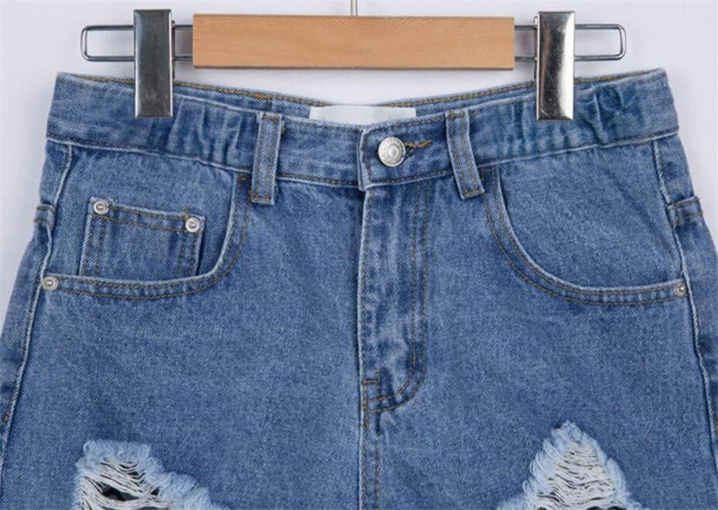 Jean Shorts for Women plus Size,Casual Fishnet Destroyed Ripped Holes Loose Fit Fashion Denim Jeans Shorts
