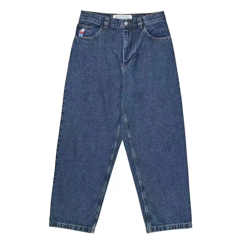 Men'S Jeans Designer Retro Hip Hop Cartoon Graphic Streetwear Denim Y2K Big Boy Embroidery Baggy Jorts Harajuku Gym Basketball Men