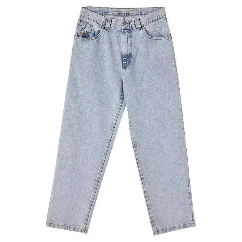 Men'S Jeans Designer Retro Hip Hop Cartoon Graphic Streetwear Denim Y2K Big Boy Embroidery Baggy Jorts Harajuku Gym Basketball Men
