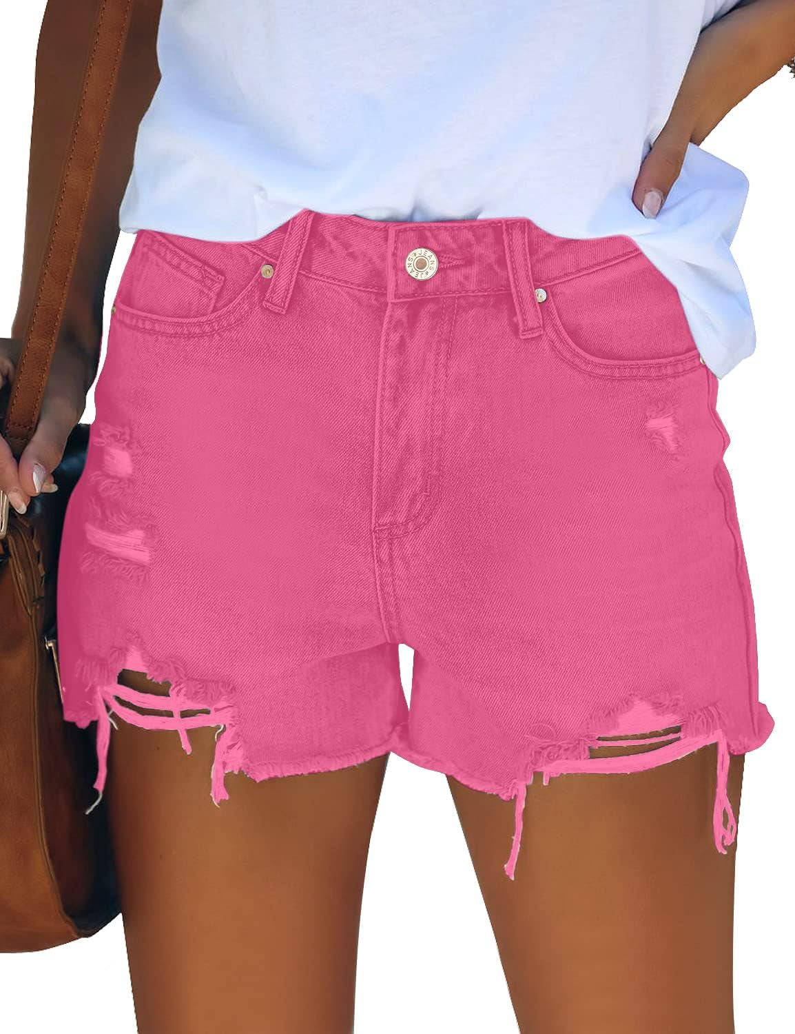 Women'S High Waisted Ripped Stretchy Denim Hot Short Summer Jean Shorts