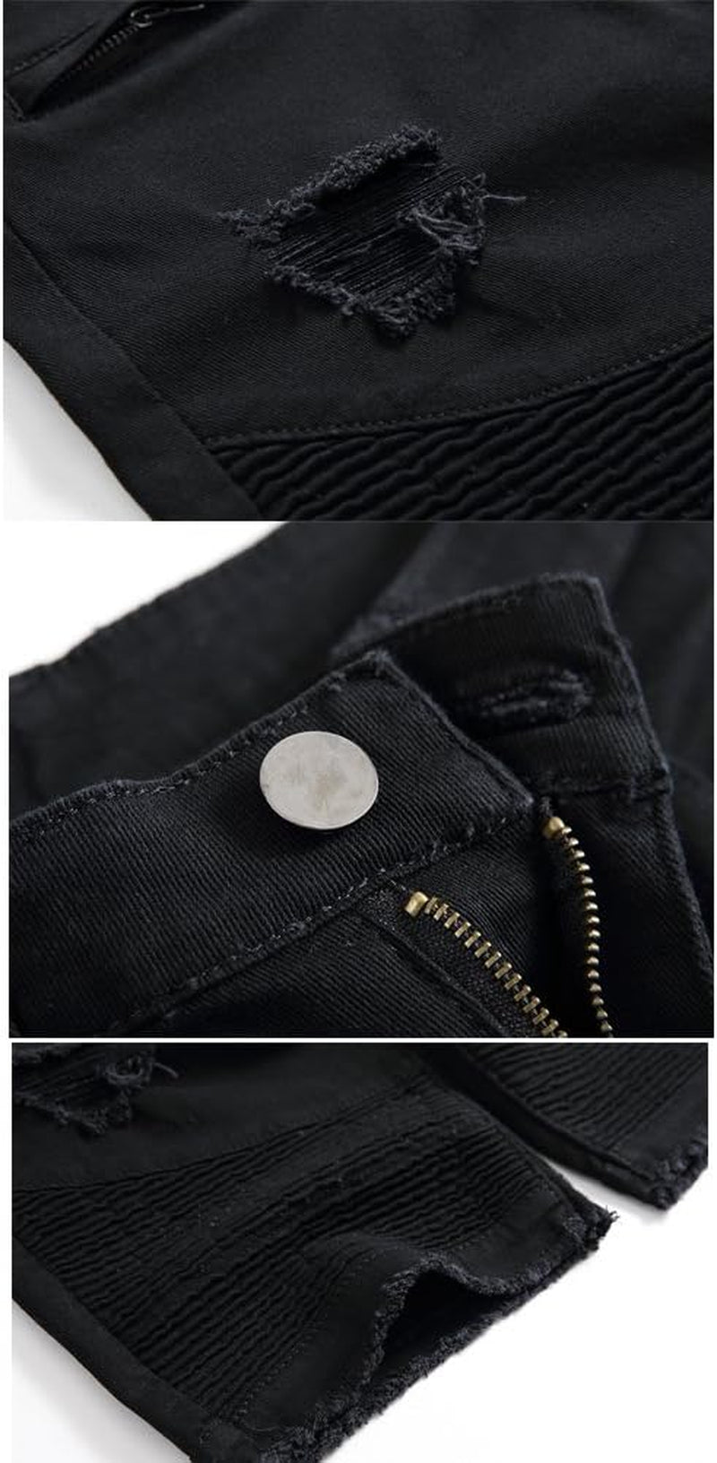 Men'S Casual Denim Shorts Classic Fit Ripped Distressed Summer Jeans Shorts