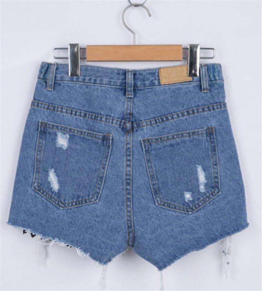Jean Shorts for Women plus Size,Casual Fishnet Destroyed Ripped Holes Loose Fit Fashion Denim Jeans Shorts