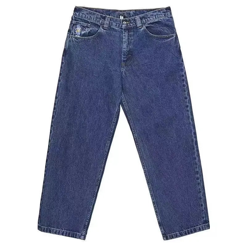 Men'S Jeans Designer Retro Hip Hop Cartoon Graphic Streetwear Denim Y2K Big Boy Embroidery Baggy Jorts Harajuku Gym Basketball Men