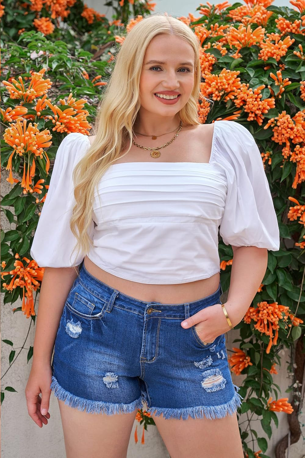 Women'S Casual Mid Rise Denim Shorts Stretch Ripped Raw Hem Jean Shorts